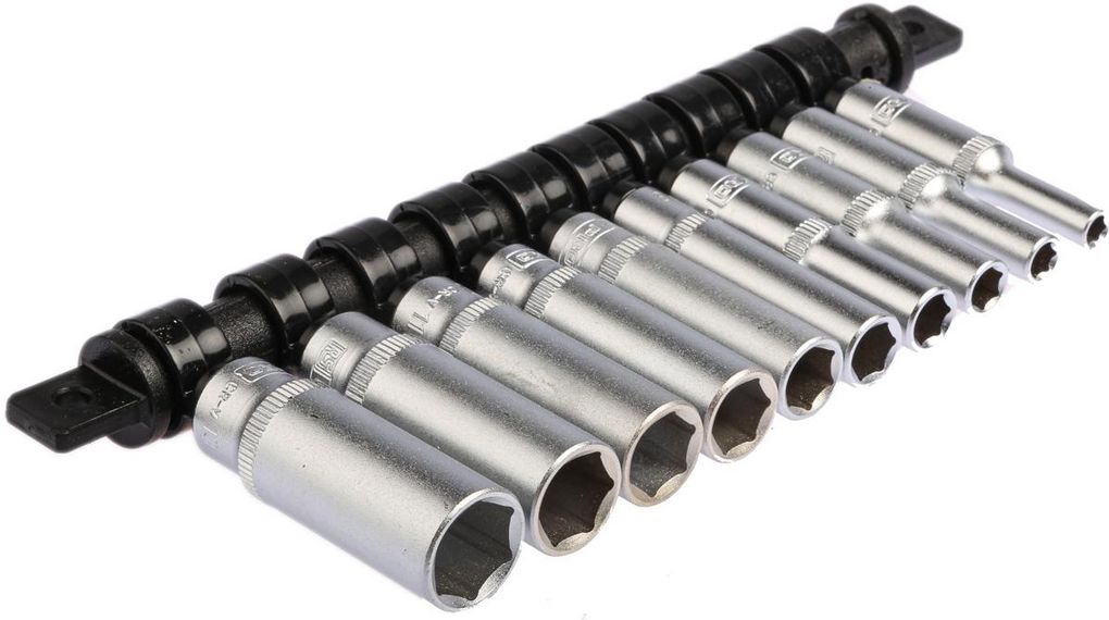 Ratschensteckschlüsselsätze, 1/4", E-Torx, 10Stück
